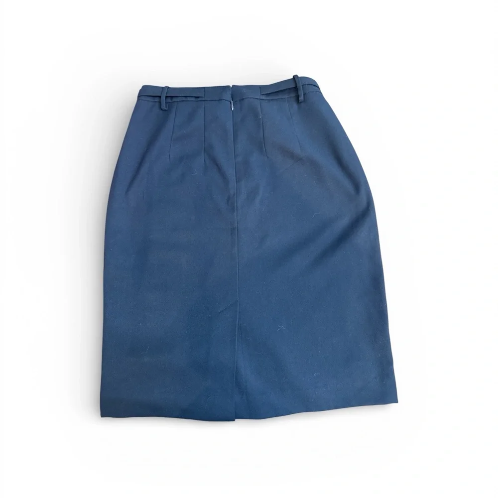 Banana Republic Navy Belted Pencil Skirt Classic Career Chic Size 4 Chic Fashion